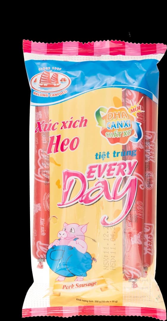 Xúc xích tiệt trùng EVERYDAY 25g, Heo 10 cây x 20 túi
